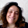 face of a woman smiling